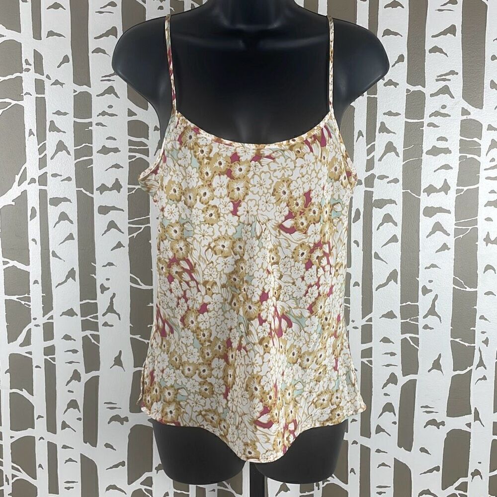 Silk Floral Print Camisole Top M